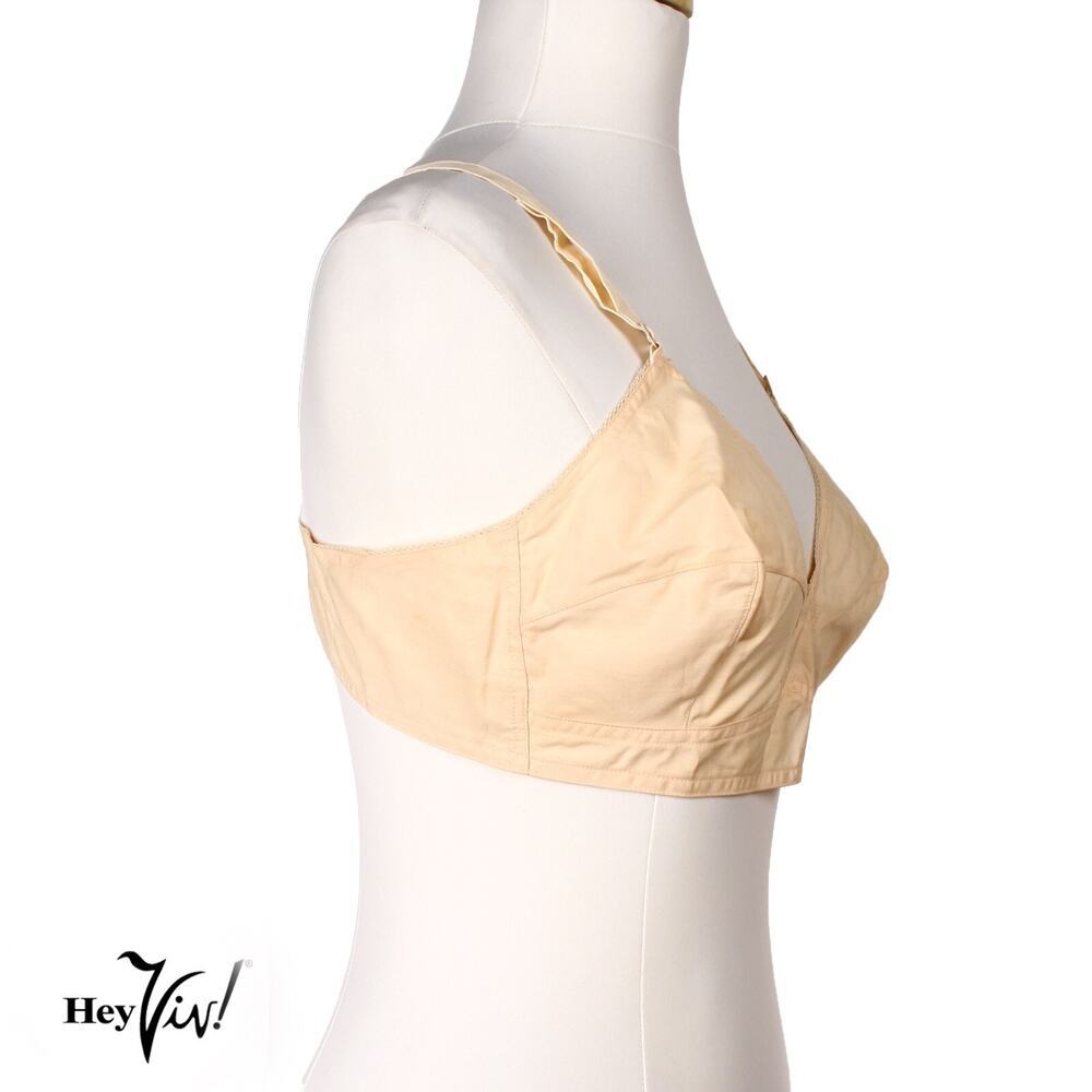 Vintage 1950s Pink Cotton Bra 38B Beauty #7100 Unlined w Shaped Cups - Hey Viv - Picture 2 of 6
